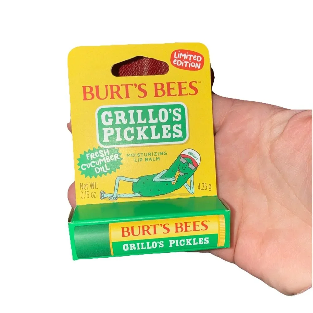 Burt's Bees x Grillo's Pickles Moisturizing Hydrating Lip Balm, 0.15 oz